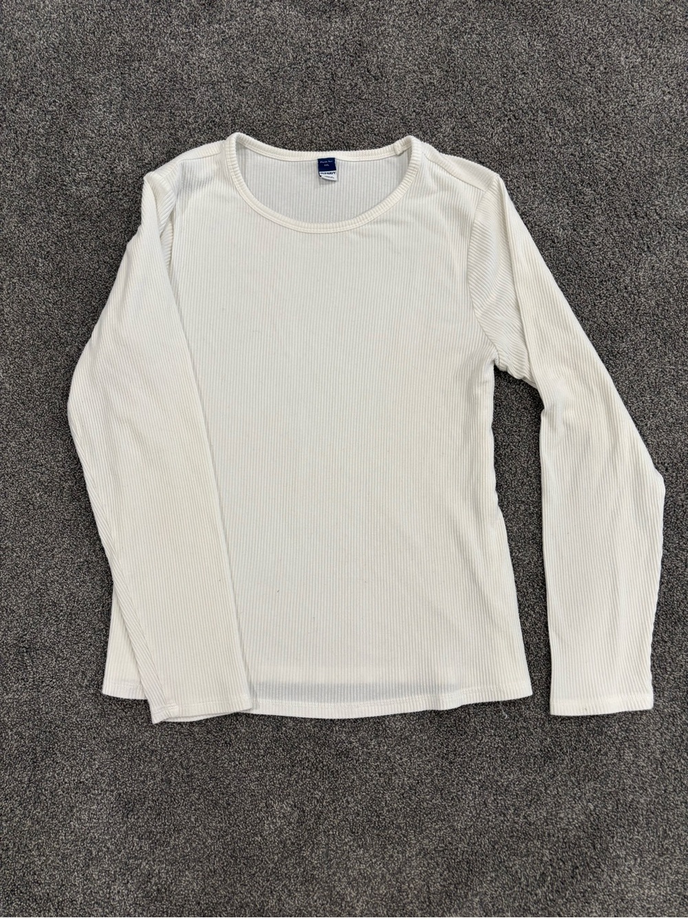 Old Navy White Ribbed Long Sleeve